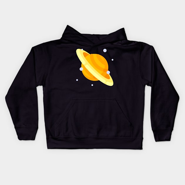 Saturn With its Rings and Moons Titan with full glory Pattern Physics. Kids Hoodie by labstud